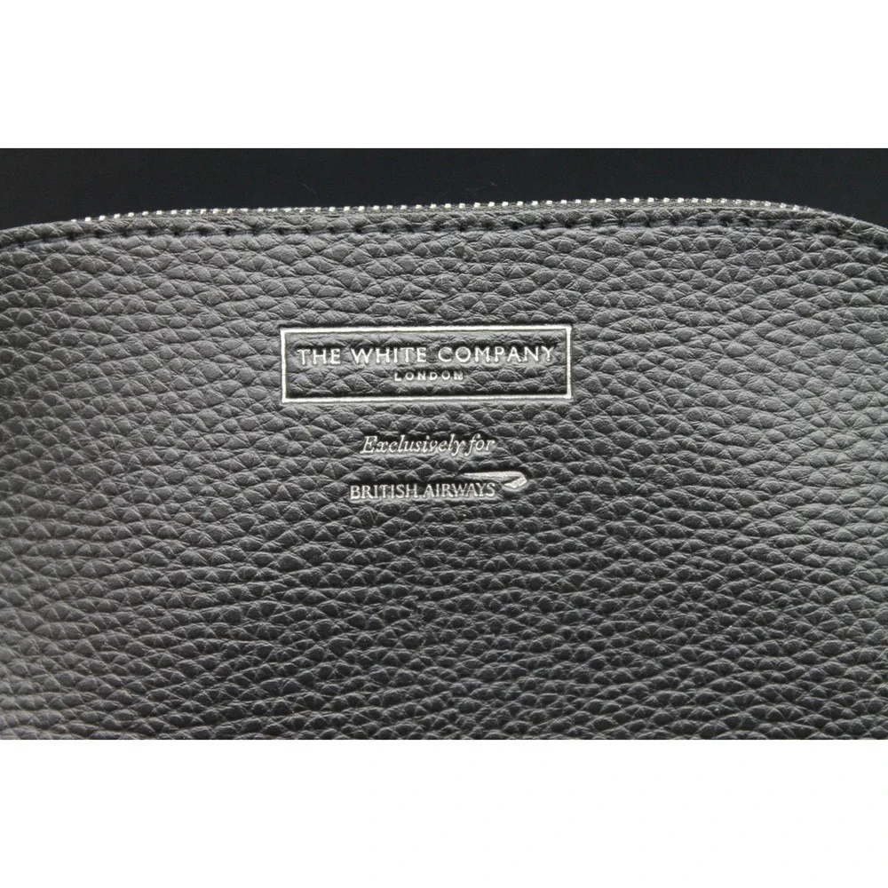 The White Company London British Airways Black Amenity Kit Travel Toiletry Bag